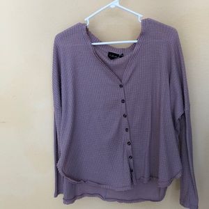 long sleeved waffle textured sweater, barely worn
